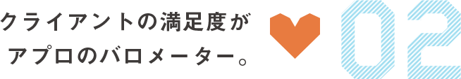 クライアントの満足度がアプロのバロメーター