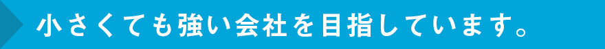 小さくても強い会社を目指しています。